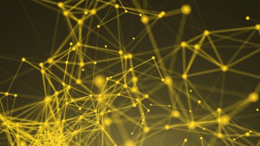 Soyut bağlantı noktaları. Teknolojik altyapı. Dijital çizim gold Tema. Ağ kavramı
