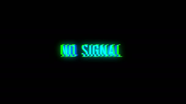 NO SIGNAL текстовий глюк через поганий сигнал — стокове відео