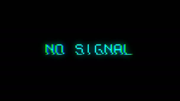 NO SIGNAL текстовий глюк через поганий сигнал — стокове відео