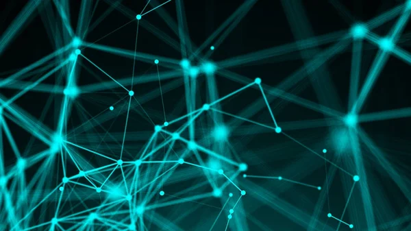 추상 연결 점입니다. 기술 배경입니다. 디지털 드로잉 블루 테마입니다. 네트워크 개념 — 스톡 사진