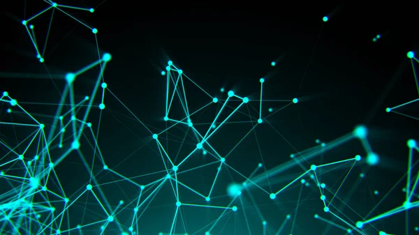 Abstrakte Verbindungspunkte. Technologie-Hintergrund. digitale Zeichnung blaues Thema. Netzwerkkonzept — Stockfoto