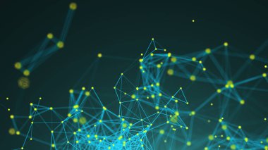 Soyut bağlantı noktaları. Teknolojik altyapı. Dijital illüstrasyon. Ağ kavramı