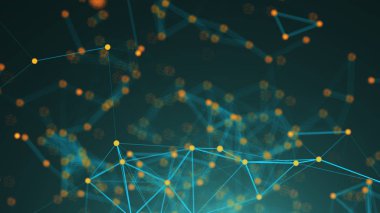 Soyut bağlantı noktaları. Teknolojik altyapı. Dijital illüstrasyon. Ağ kavramı