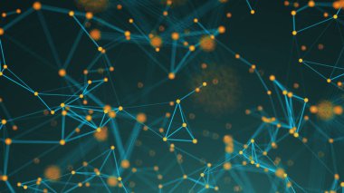 Soyut bağlantı noktaları. Teknolojik altyapı. Dijital illüstrasyon. Ağ kavramı