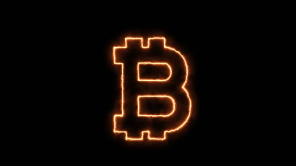 Fondo abstracto con signo de bitcoin — Foto de Stock