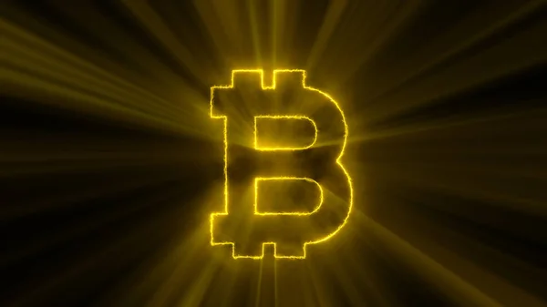 Fondo abstracto con signo de bitcoin — Foto de Stock