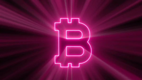 Fundo abstrato com sinal bitcoin — Fotografia de Stock