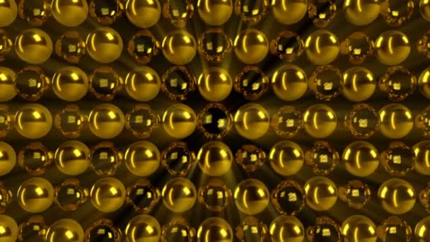 Esfera de oro abstracta. Lazo sin costura — Vídeo de stock