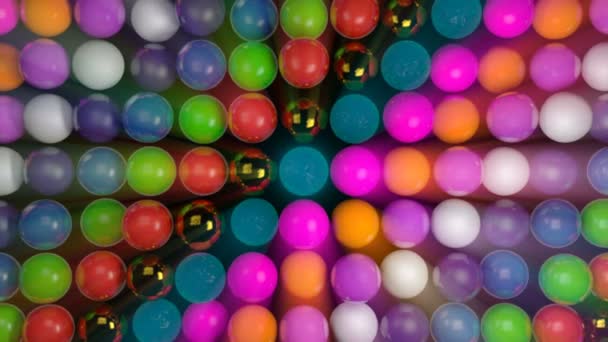 Abstracte achtergrond met realistische 3d bollen. Kleurrijke achtergrond — Stockvideo