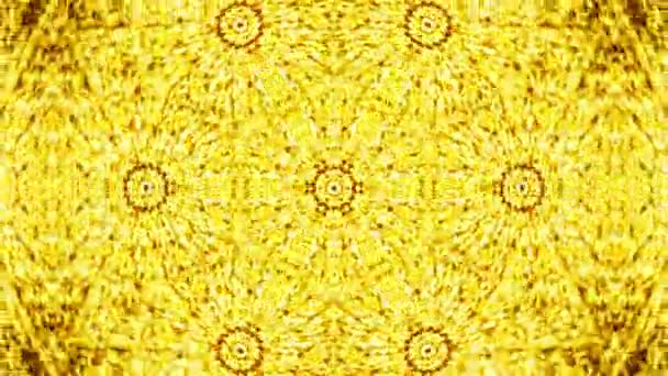 Absztrakt háttér arany Kaleidoszkóp — Stock videók