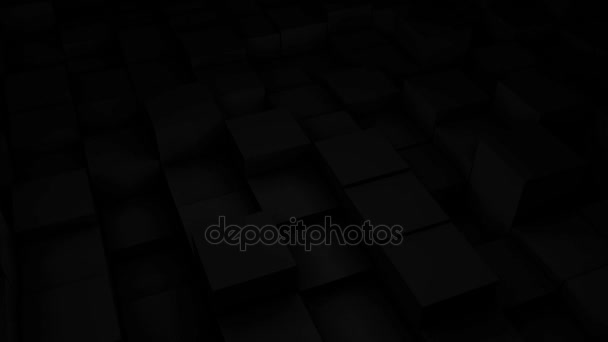 Abstracte achtergrond met zwarte kubussen. Donkere thema — Stockvideo