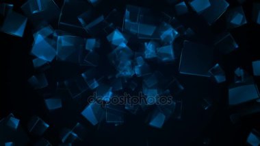 Uçan mavi dikdörtgen küpleri