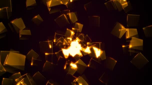 Cubes rectangulaires orange volant — Video