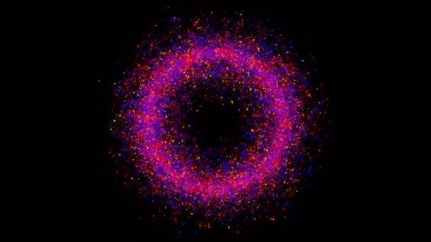 Абстрактний фон з барвистим кільцем частинок — стокове відео