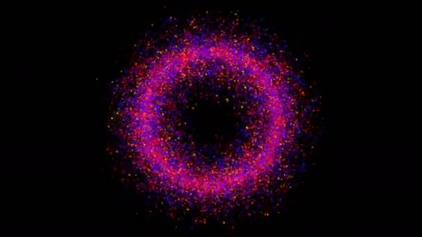 Fond abstrait avec anneau de particules coloré 