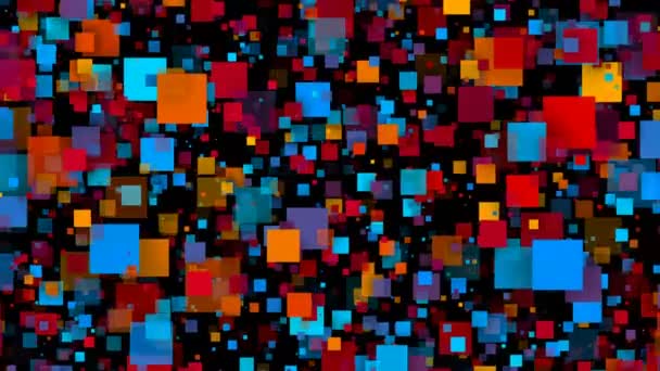 Абстрактные красочные квадраты. Бесшовный фон анимации цикла — стоковое видео