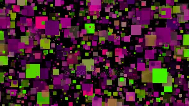 Абстрактні барвисті квадрати. Безшовний циклічний анімаційний фон — стокове відео
