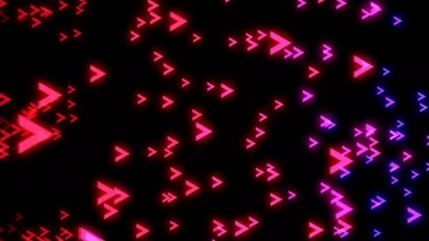 Flèches colorées abstraites sur fond noir. Contexte numérique 