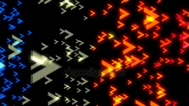 Flèches colorées abstraites sur fond noir. Contexte numérique — Video