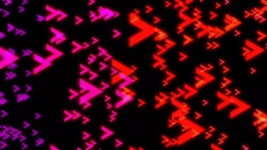 Siyah arka plan üzerine soyut renkli oklar. Dijital zemin