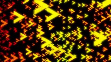 Siyah arka plan üzerine soyut renkli oklar. Dijital zemin