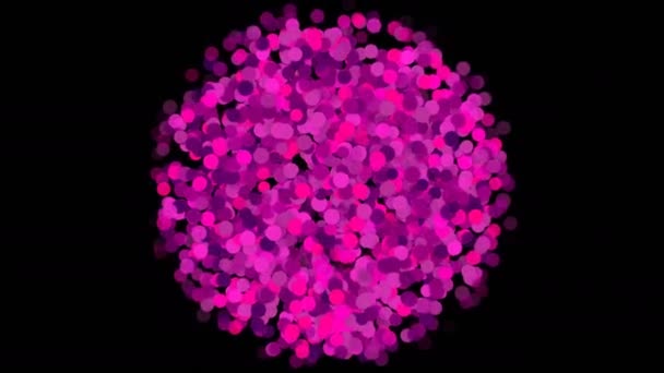 En färgglad sfär som består av cirklar. Abstrakta färgstarka bakgrund — Stockvideo