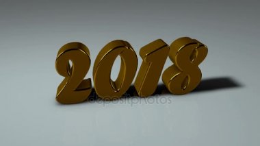 2018 yeni yıl metin. Altın öğesi ile arka plan
