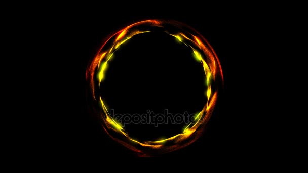 Glühender Spiralring. abstrakter digitaler Hintergrund — Stockvideo