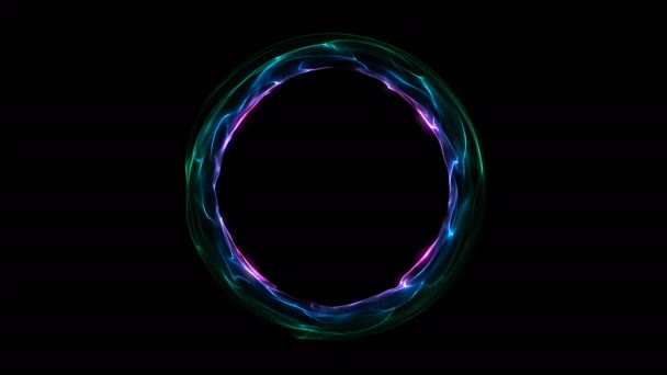 Gloeiende spiraal ring. Abstracte digitale achtergrond — Stockvideo