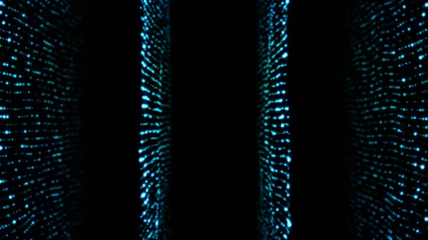 きらびやかな青い粒子の背景。抽象デジタル背景 — ストック動画
