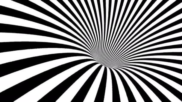 Schwarz-weiße hypnotische Spirale. Abstrakter Background — Stockvideo