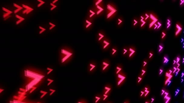 Abstract colorful arrows on black background. Digital backdrop — Stock Video