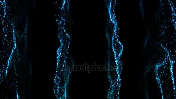 Fond de particule bleu scintillant. Contexte numérique abstrait 