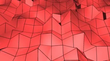 Soyut poligonal geometrik yüzey döngü. 4 k çözünürlüklü. Dijital arka plan