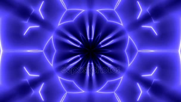 Fractal neon caleidoscopische achtergrond. Abstracte digitale achtergrond — Stockvideo