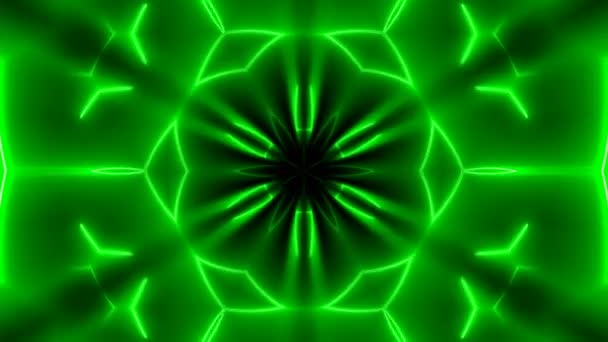 Fundo caleidoscópico de néon fractal. Cenário digital abstrato — Vídeo de Stock