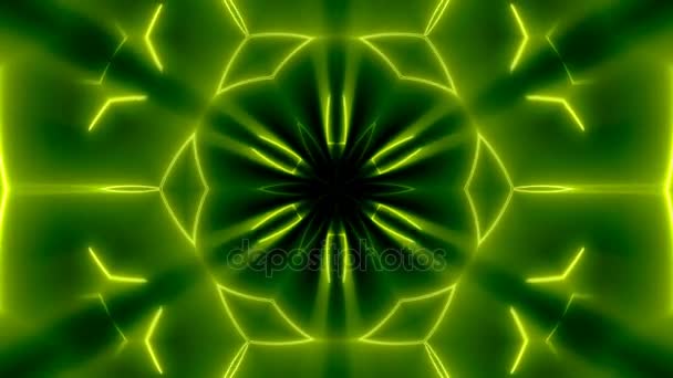 Fractal neon caleidoscopische achtergrond. Abstracte digitale achtergrond — Stockvideo