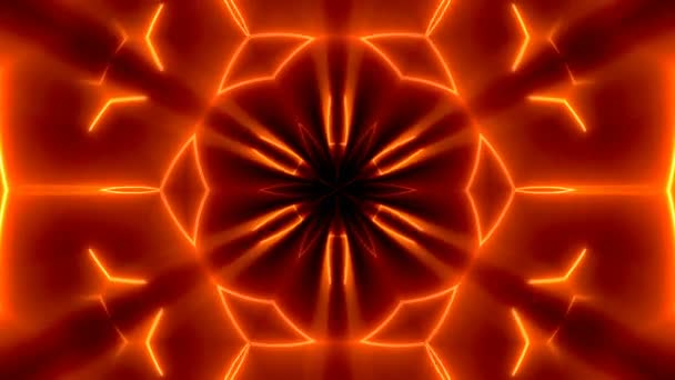 Fraktální neon kaleidoskopický pozadí. Abstraktní pozadí digitální — Stock video
