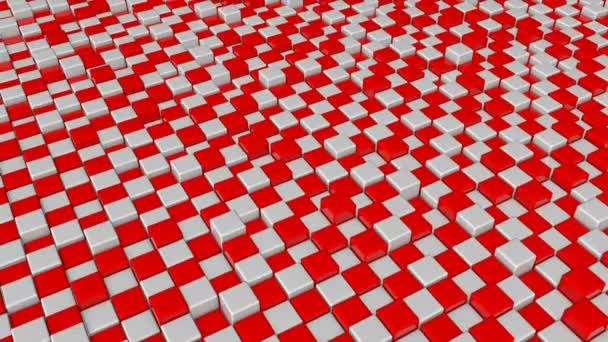 Fond abstrait avec blocs carrés rouges et blancs — Video