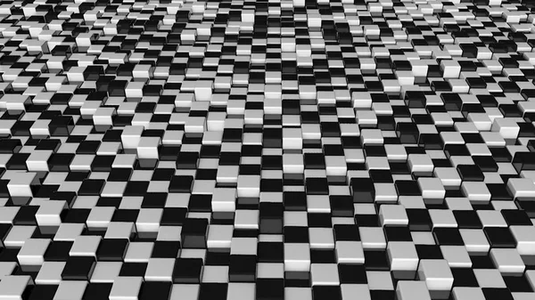 Cubi astratti. Sfondo futuristico con cubi in bianco e nero. Cubi con riflessione — Foto Stock