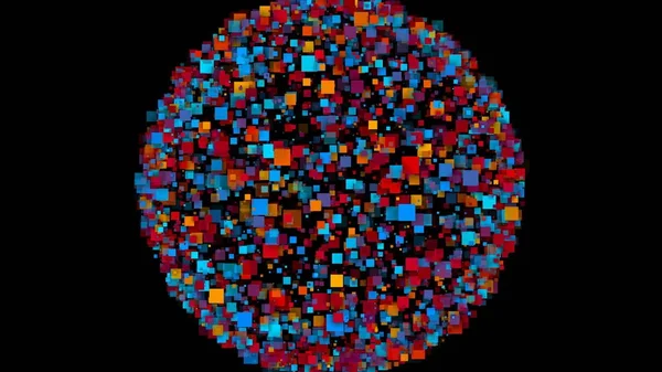 Fundo abstrato de uma esfera formada por quadrados coloridos . — Fotografia de Stock