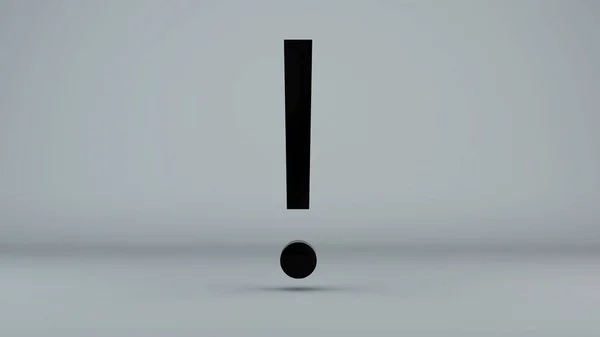 Símbolo do ponto de exclamação no fundo cinzento — Fotografia de Stock