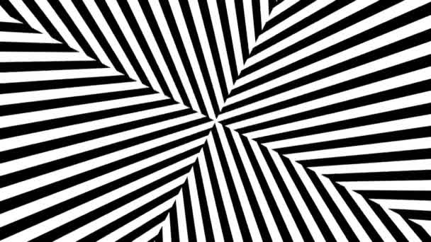 Abstract Black and White stripes. 3d rendering seamless loop — Stock Video