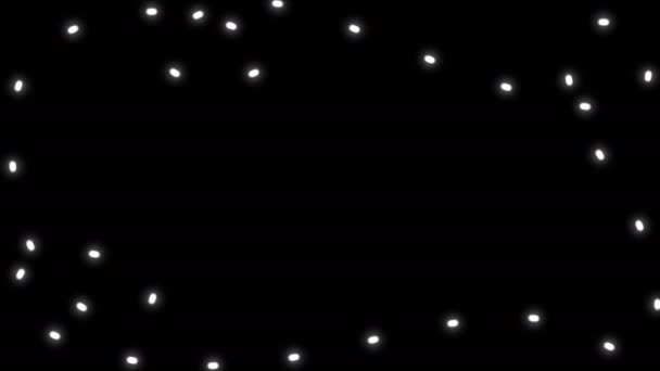 Knipperende lichten van Kerstmis op zwarte achtergrond. 3D-rendering — Stockvideo