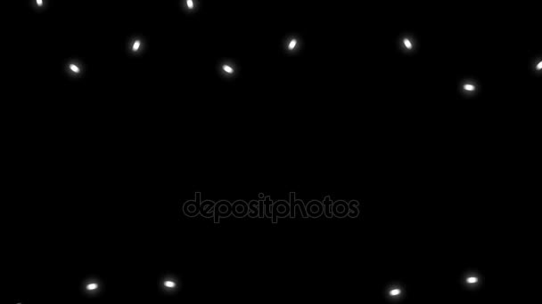 Flashing Christmas lights on black background. 3d rendering — Stock Video