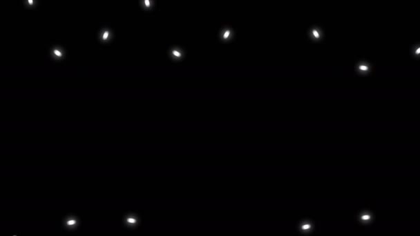 Flashing Christmas lights on black background. 3d rendering — Stock Video