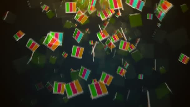 Abstraktní pozadí s padajícími bloky — Stock video