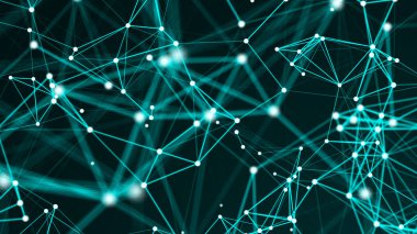 Soyut bağlantı noktaları. Teknolojik altyapı. Dijital illüstrasyon. Ağ kavramı