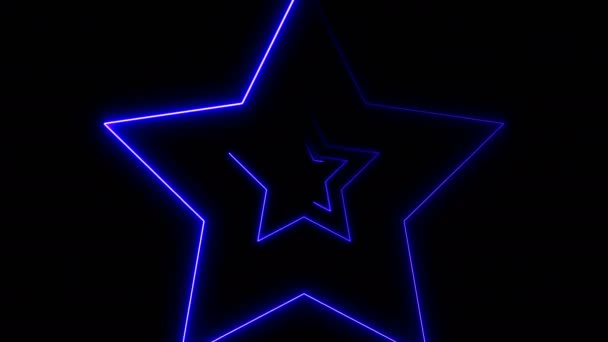Абстрактный фон с неоновыми звездами — стоковое видео