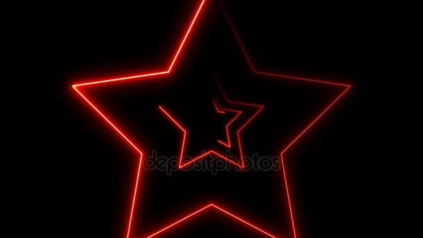 Abstract background with neon stars — Stock Video